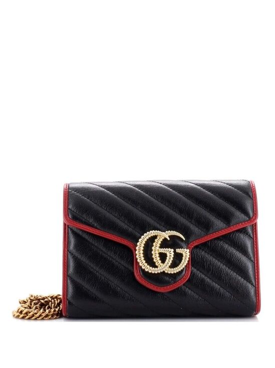 Gucci Handbags - Gucci GG Marmont Chain Wallet Diagonal Quilted Leather Mini reb-758-091725